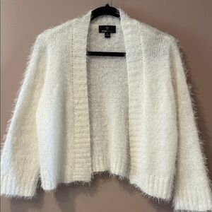 Ronni Nicole Fuzzy Cream Cardigan